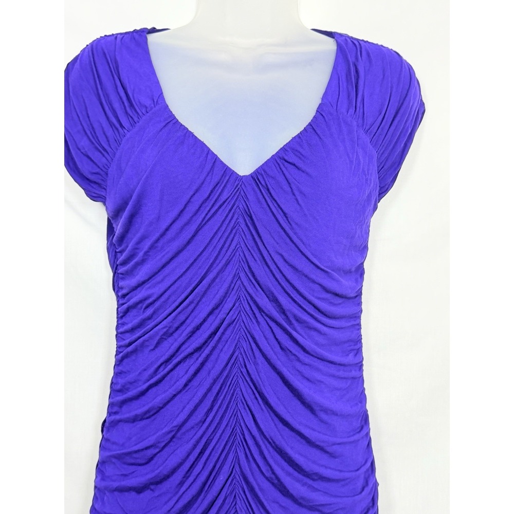 Express Purple Ruched Longline Blouse Top Womens Small Y2K Going Out - Picture 2 of 10